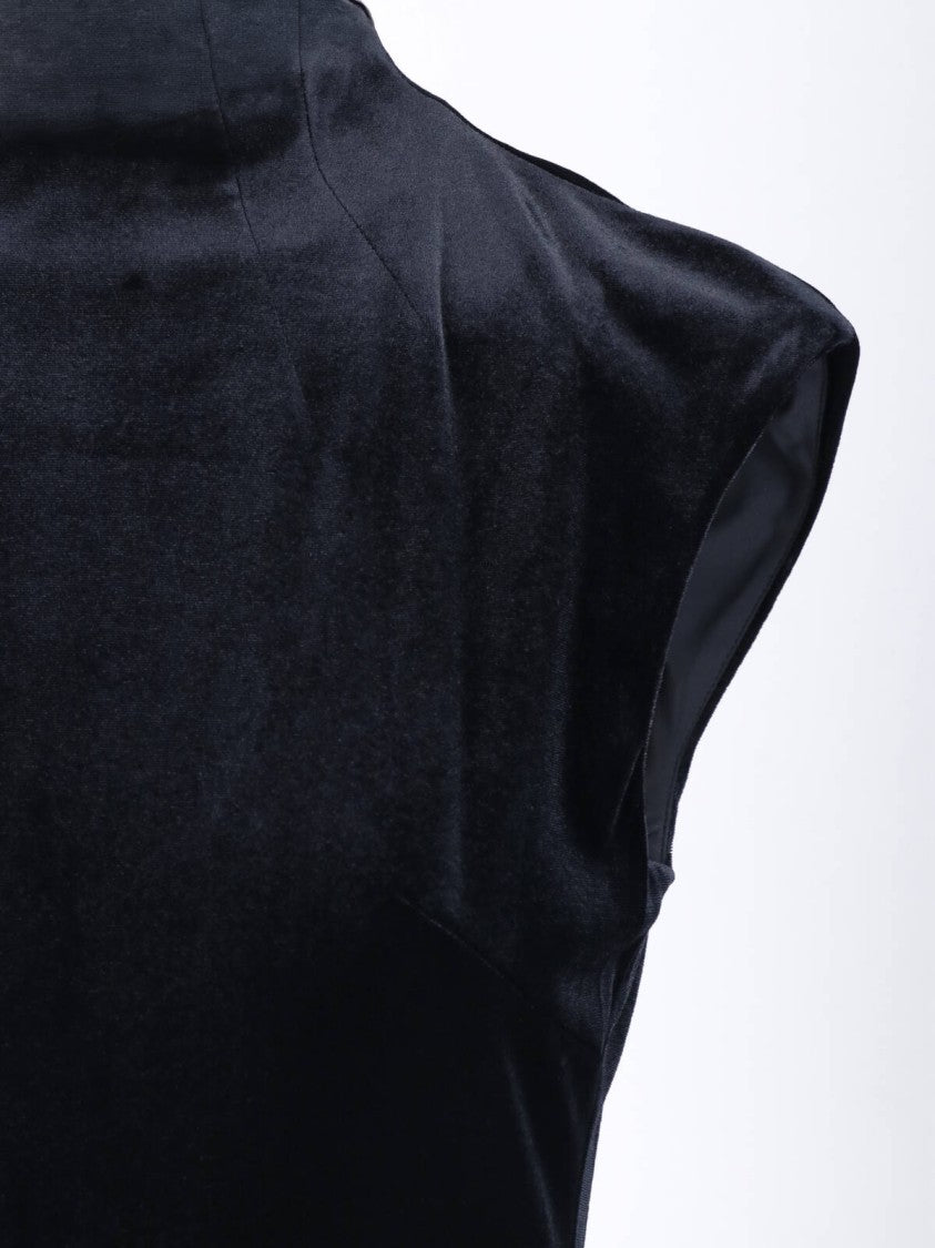 Polo Ralph Lauren Black High-Neck Recycled Velvet Maxi Dress
