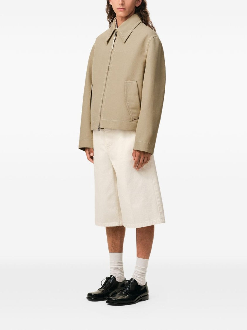 Ami Paris Beige Flap Pocket Zip Front Jacket
