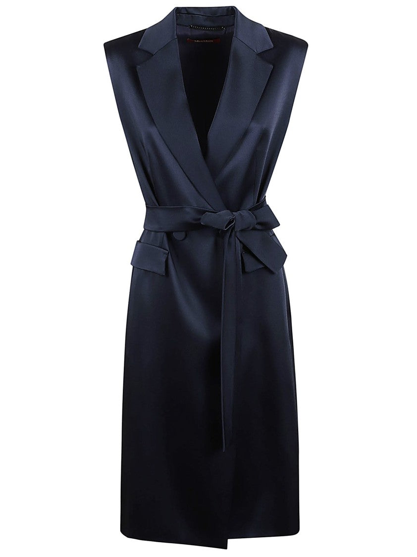 Max Mara Sleeveless Tailored Jacket With Deep V-Neckline
