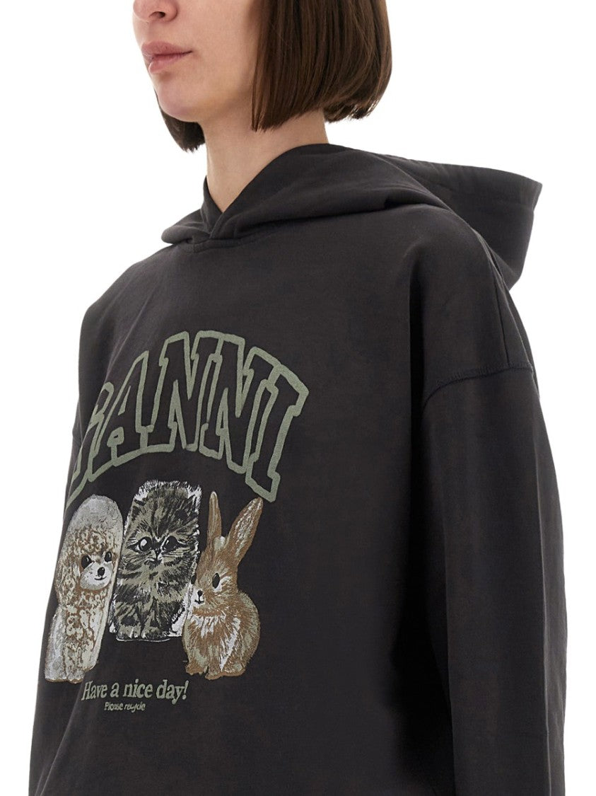 Ganni Relaxed Fit Organic Cotton Hoodie