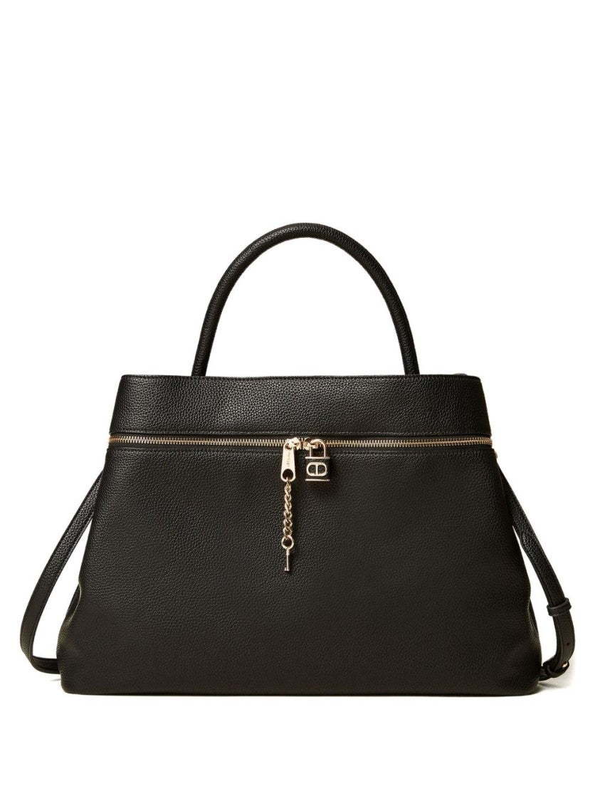 Twin-Set Structured Handbag With Gold-Tone Zipper
