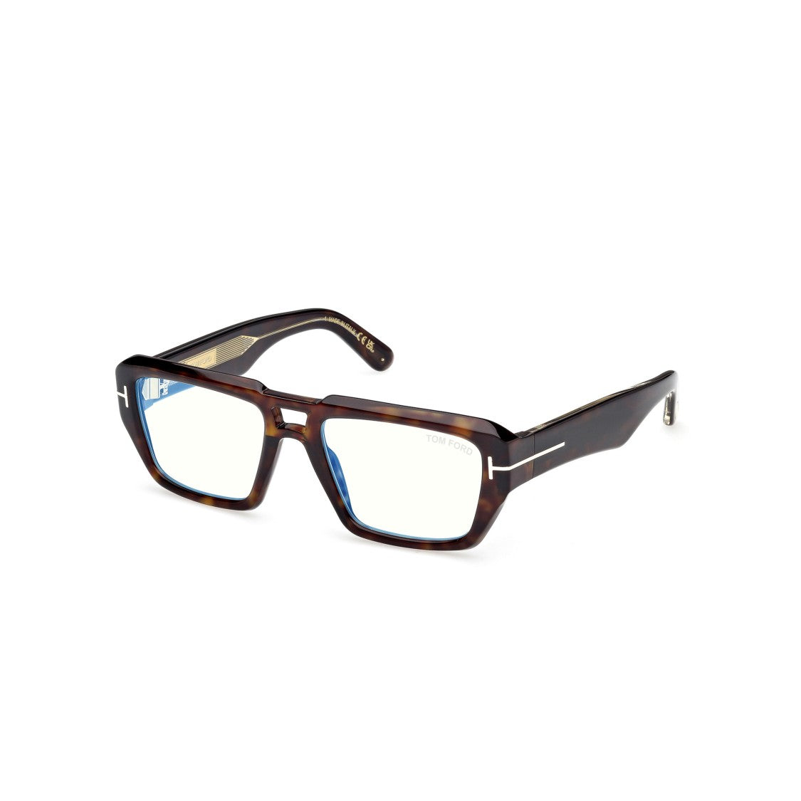 Tom Ford Ft6077-B Bold Rectangular Tortoiseshell Sunglasses