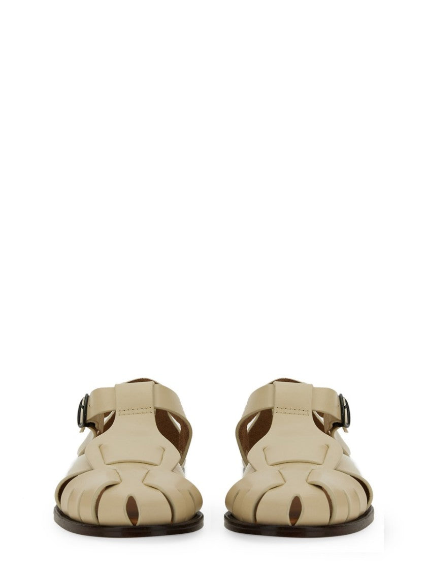 Hereu Peach Calfskin Closed Toe Sandals