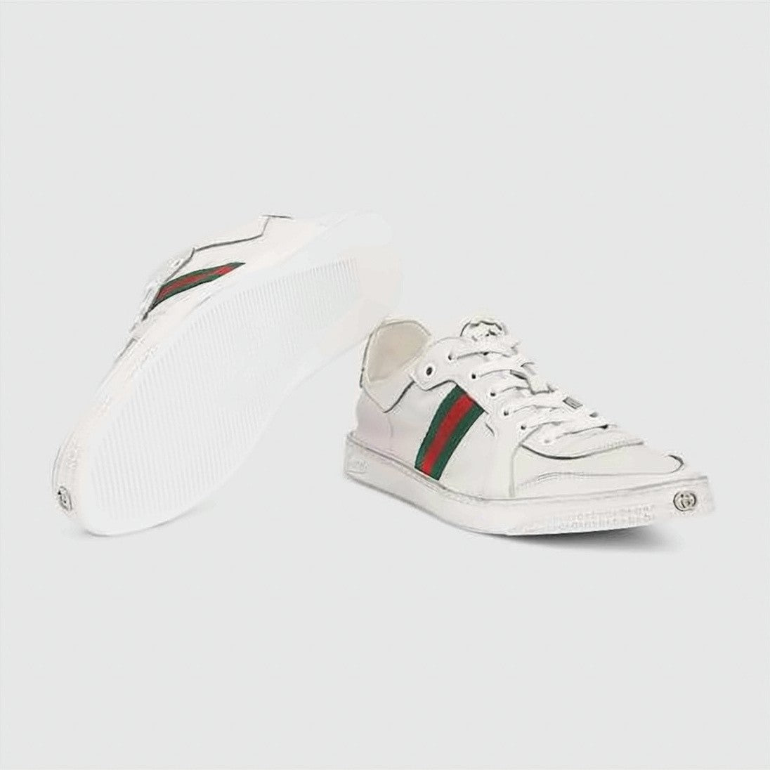 Gucci Gucci Leather Low-Top Sneakers With Iconic Stripe Detail