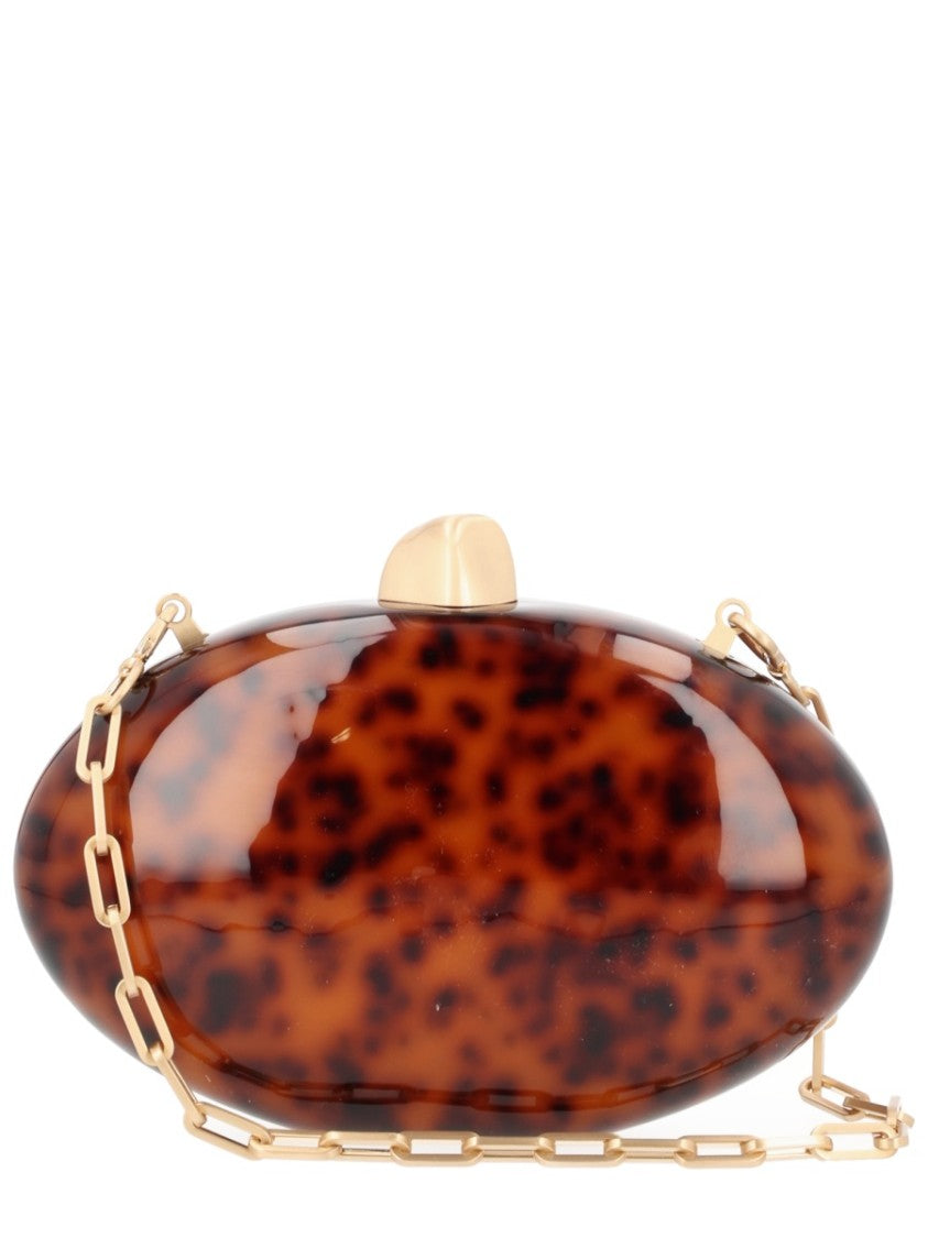 Cult Gaia Eviana Acrylic Tortoiseshell Oval Clutch