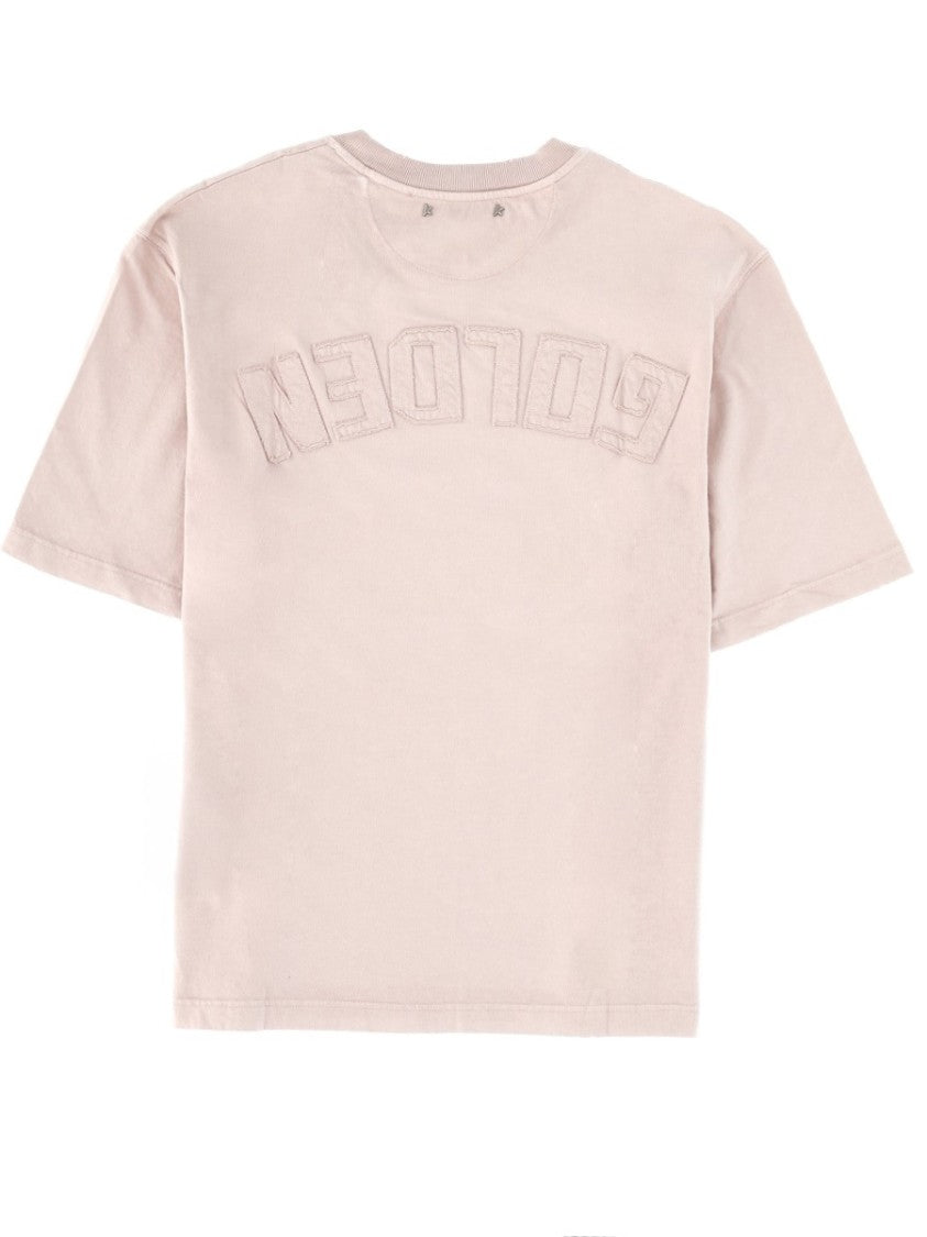 Golden Goose Neutrals Tonal Back Embroidered Cotton T-Shirt