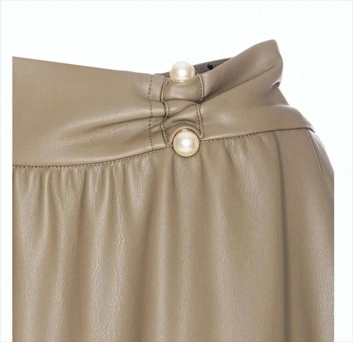 Liu Jo Longuette Skirt With Pearl-Embellished Waist