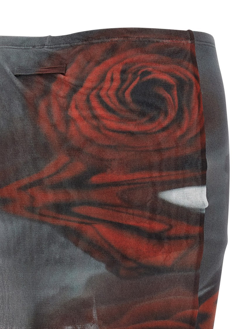 Jean Paul Gaultier 'The Red Blurry Roses' Skort