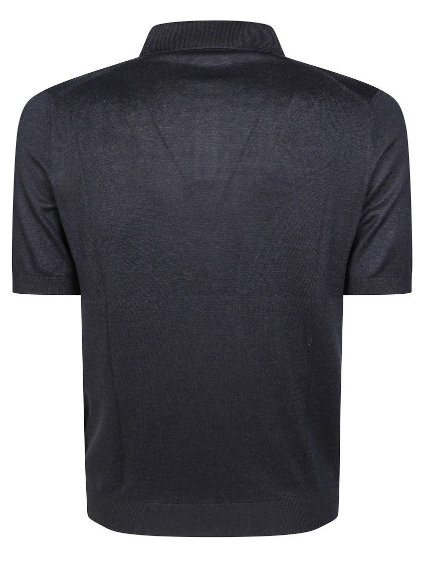 Tagliatore Tailored Black Polo Shirt With Classic Collar