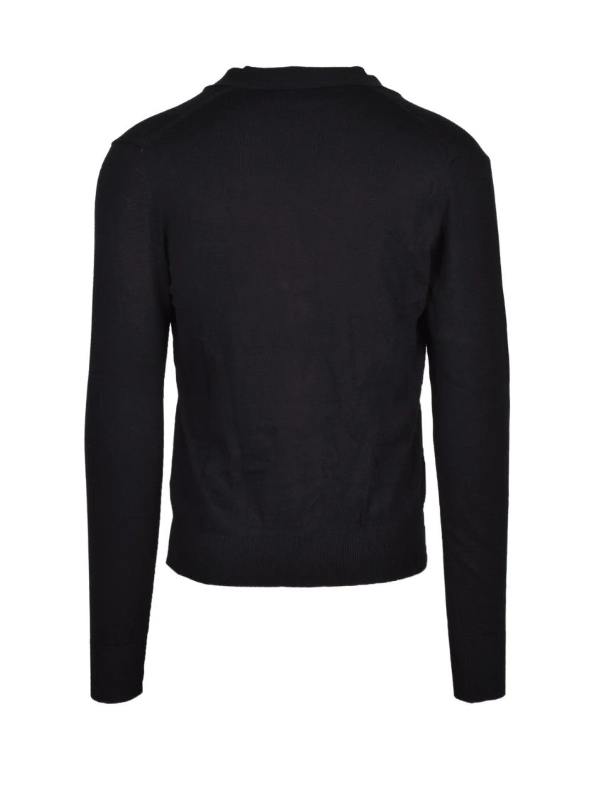 Vivienne Westwood Button-Front Black Cardigan With Subtle Emblem Detail
