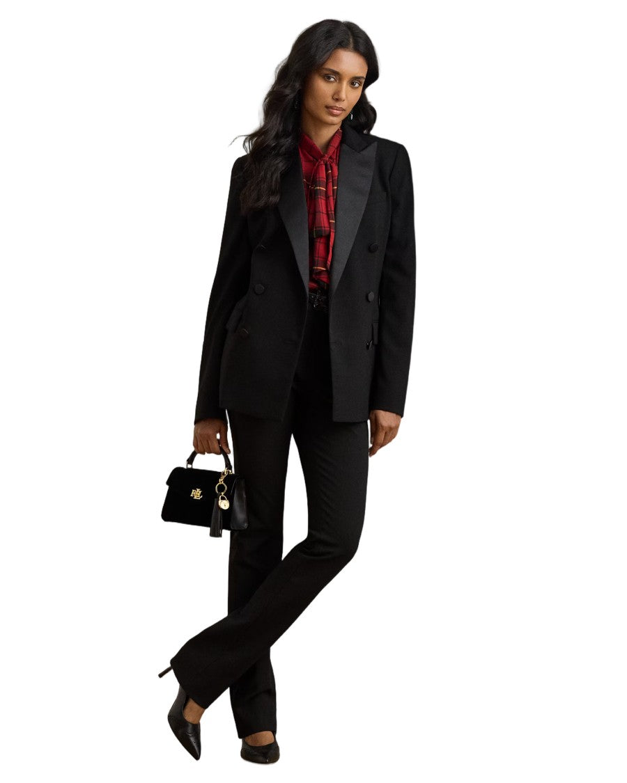 Lauren Ralph Lauren Double-Breasted Blazer With Satin Lapels