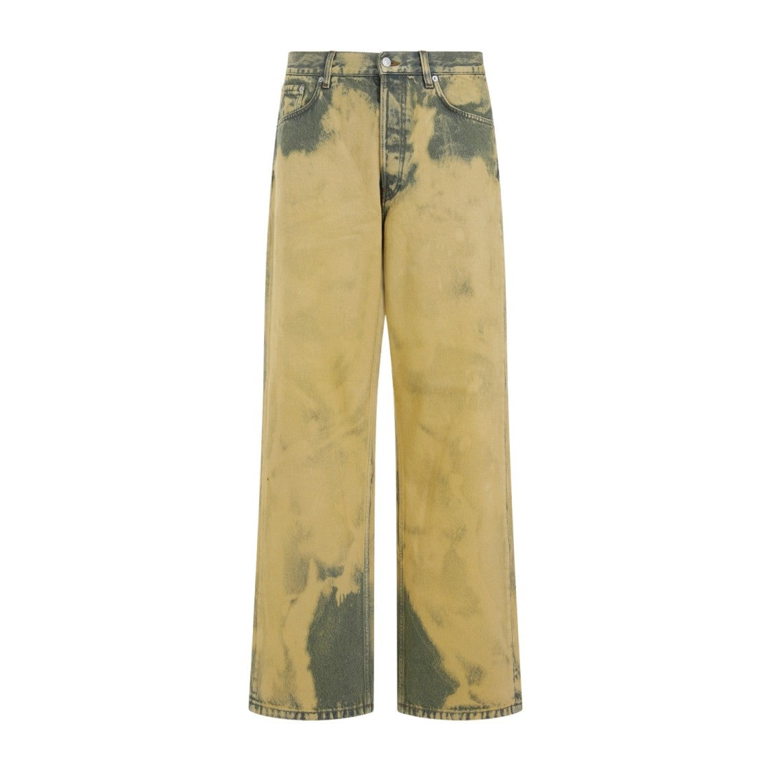 Dries Van Noten Lime Yellow Cotton Pine Pants