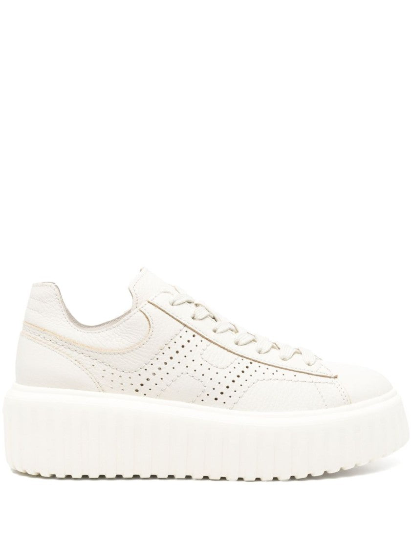Hogan Elevated White Sneakers With Textured Upper