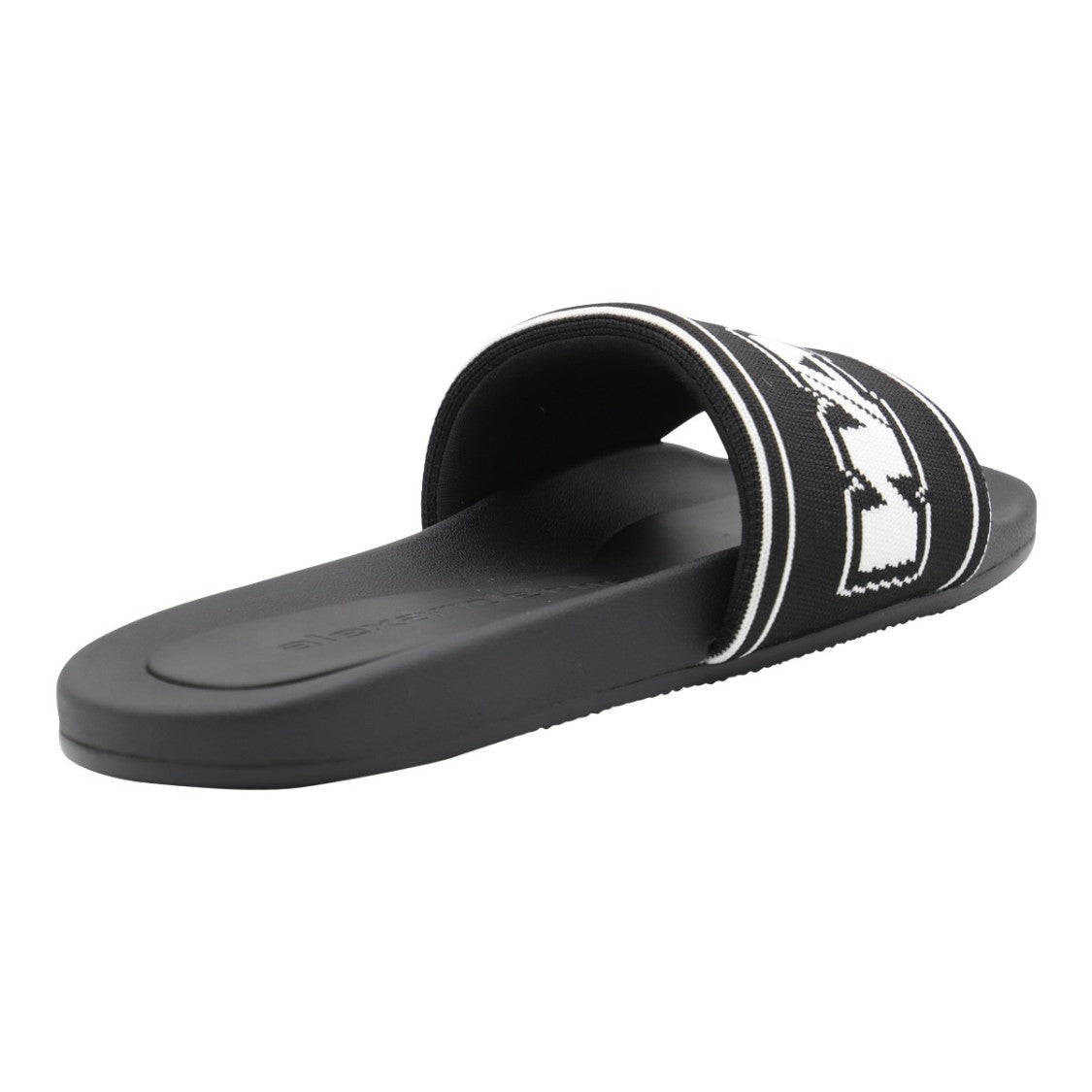 Alexander Wang Black Slide Sandals With Bold Lettering