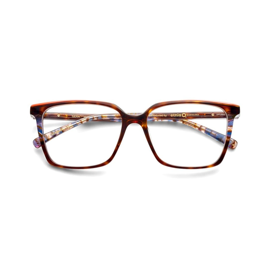 Etnia Barcelona Gera Tortoiseshell Square Frame Eyeglasses With Amber Accents
