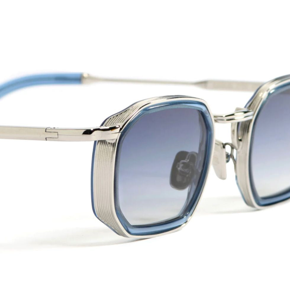 John Dalia Samuel Octagonal Frame Sunglasses With Gradient Blue Lenses