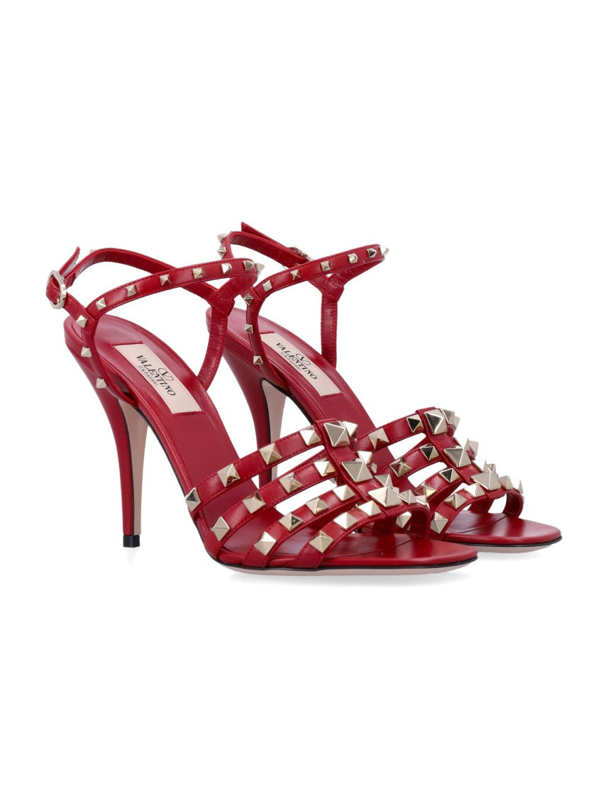 Valentino Garavani New Rockstud Pyramid Stud Open-Toe Leather Sandals