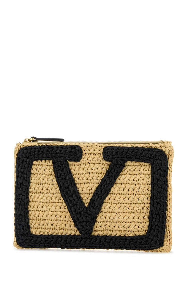 Valentino Garavani Raffia Viva Superstar Clutch