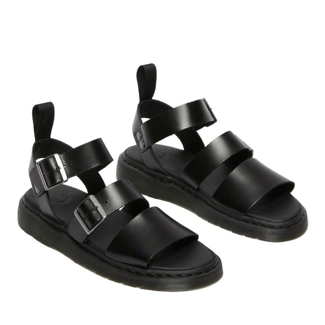 Dr. Martens Black Gryphon Adjustable Straps Leather Sandals