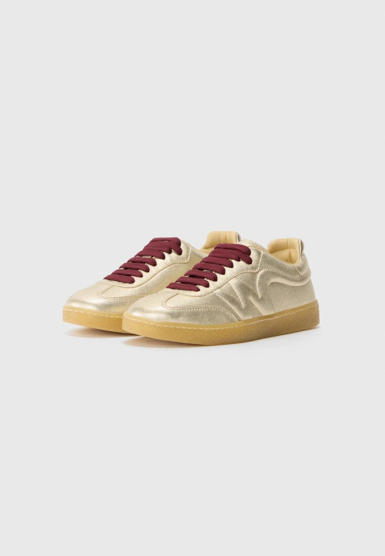 Max Mara Metallic Gold Low-Top Sneakers