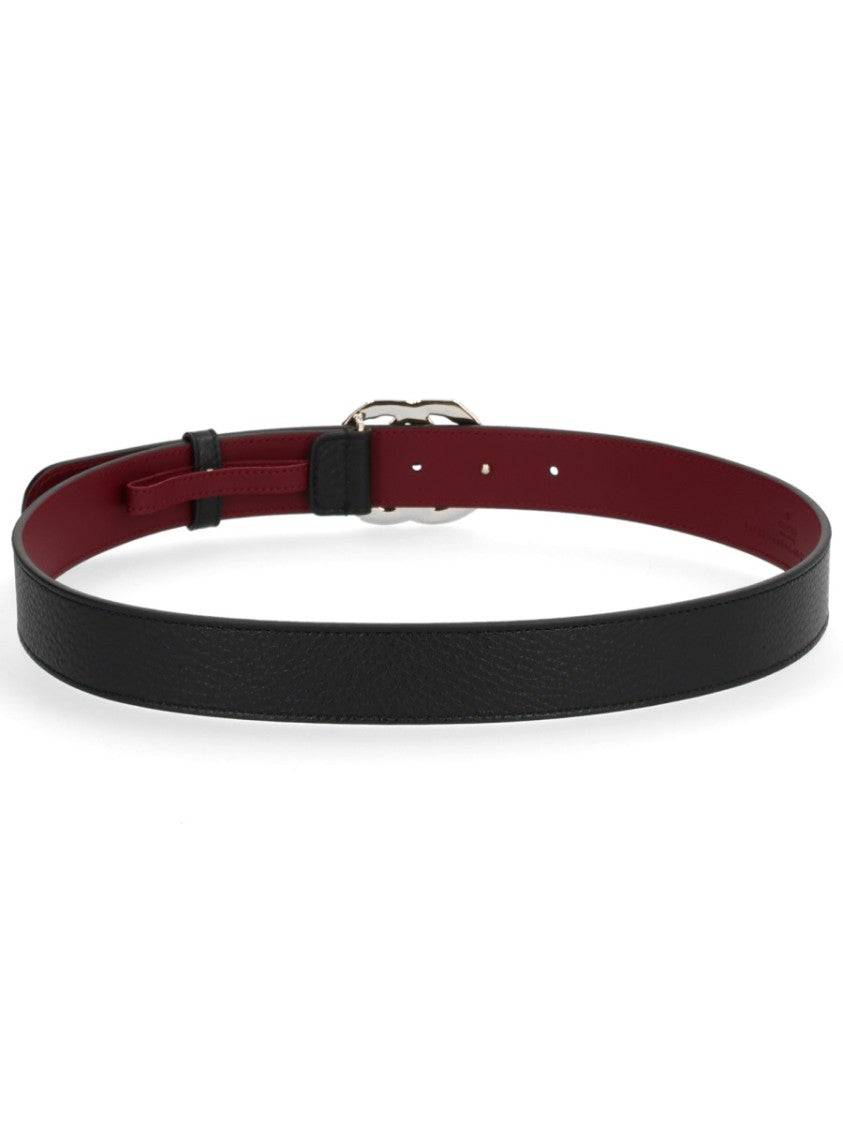 Gucci Gg Marmont Textured Calfskin Belt