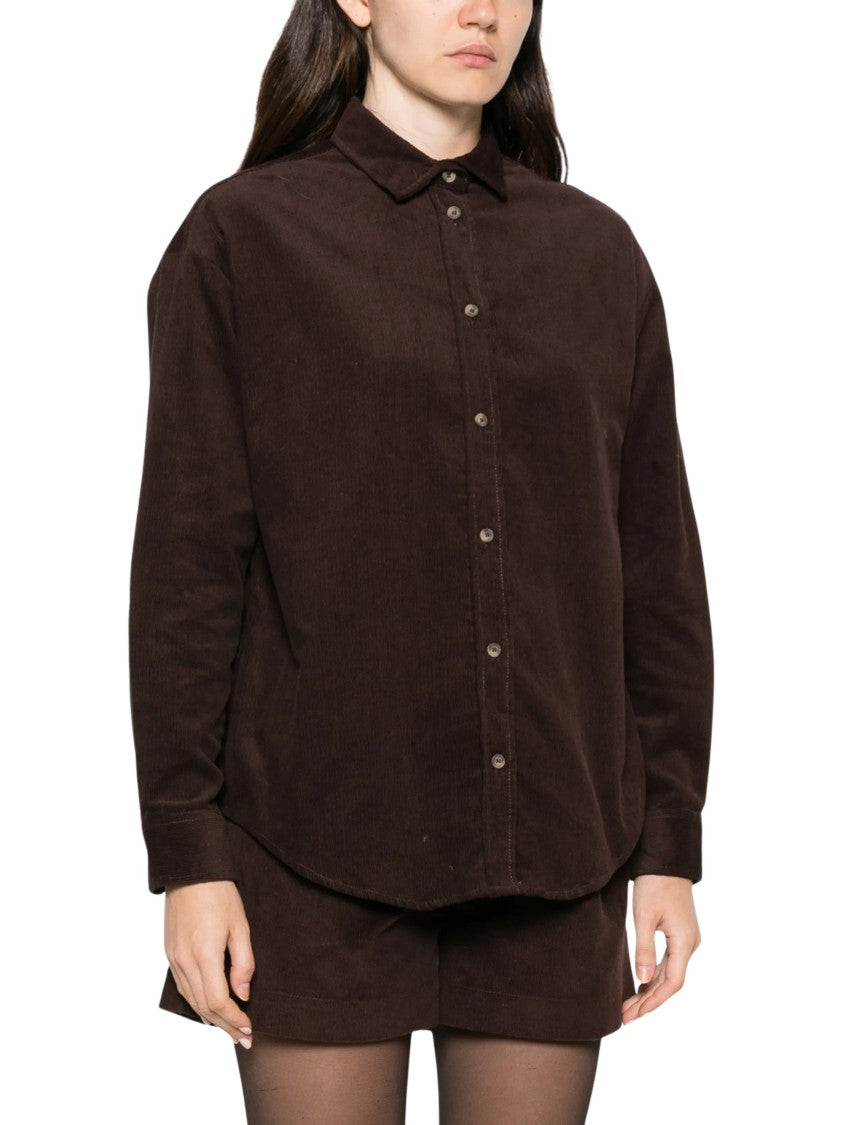 Mc2 Saint Barth Embroidered Logo Corduroy Shirt