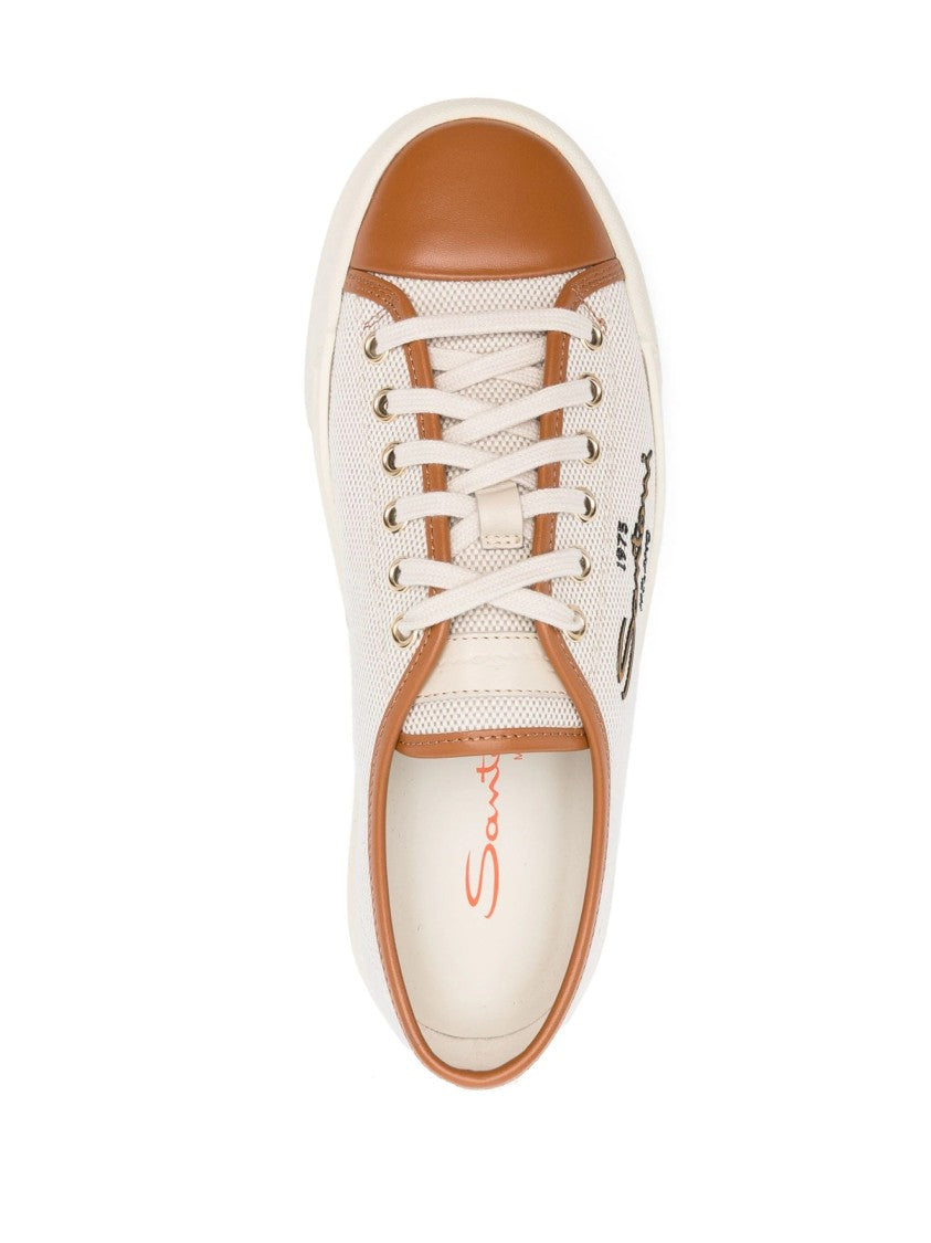 Santoni Casual White Trainers