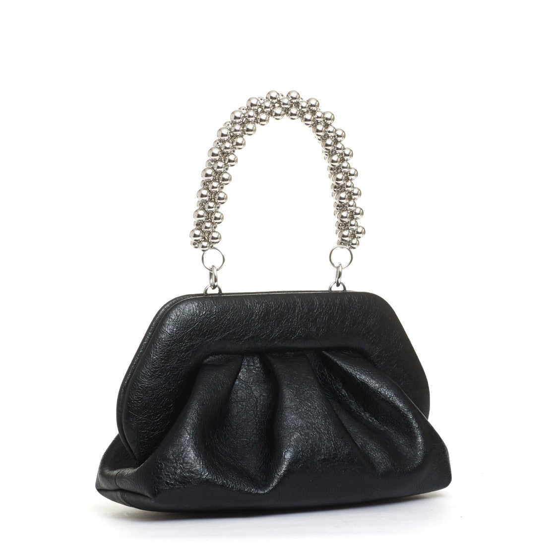 Themoirè Black Chain Handle Clutch