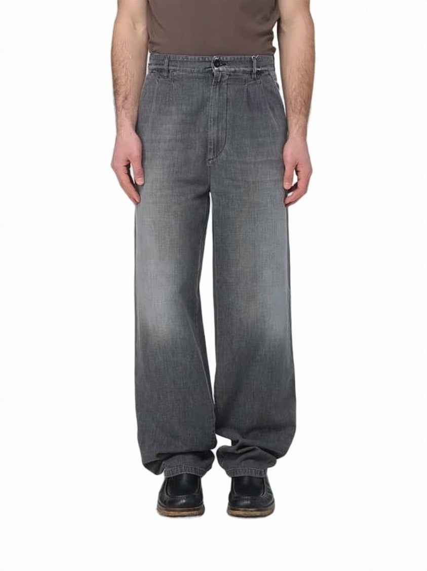 Maison Margiela Grey Slightly Faded Straight-Leg Cotton Jeans