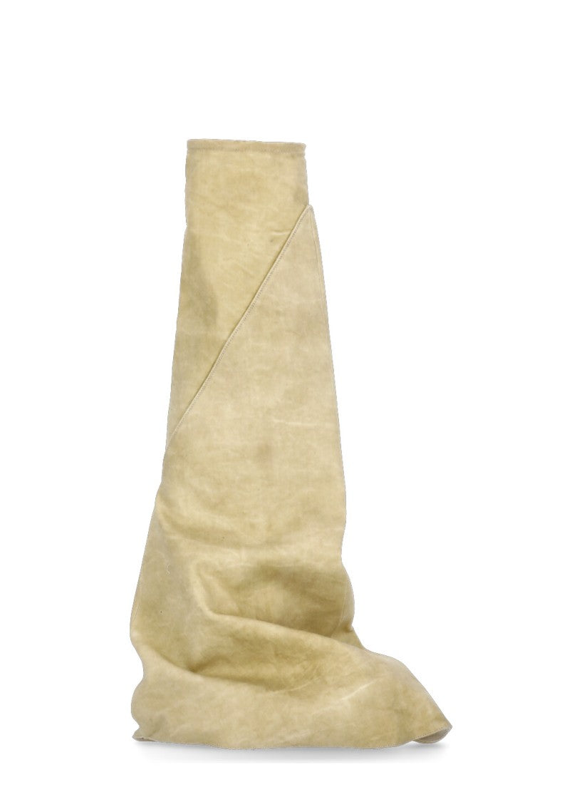 Drkshdw By Rick Owens Beige Beige Cotton Boots