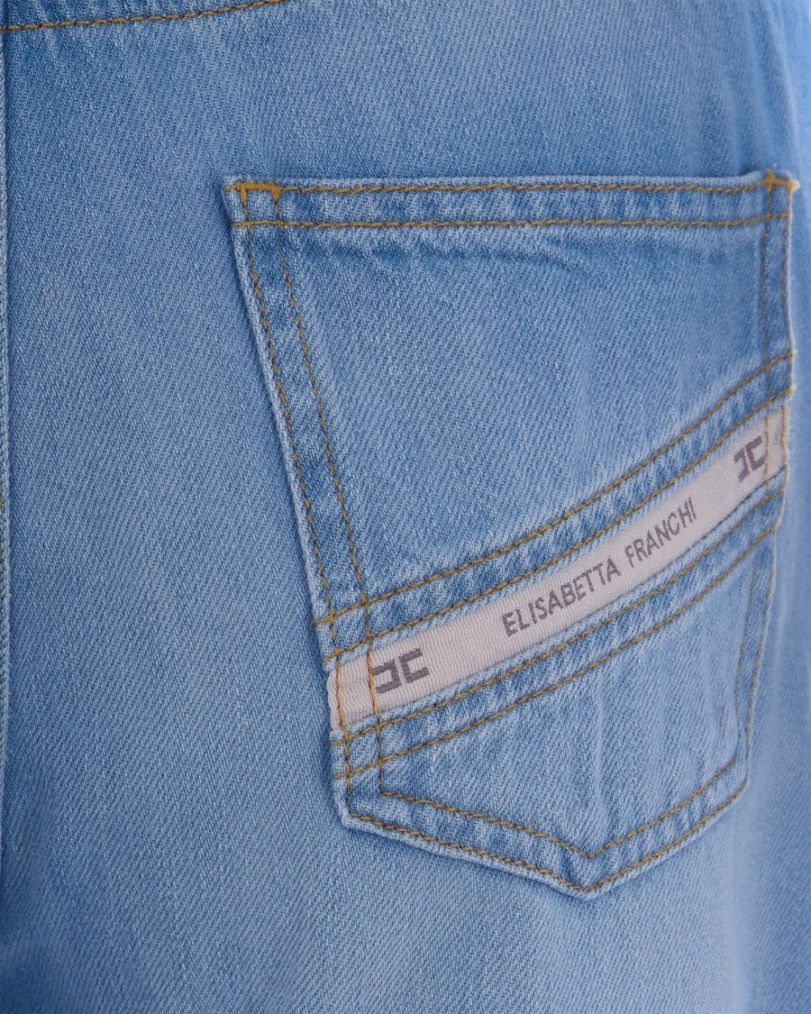 Elisabetta Franchi Light Blue Denim Jumpsuit