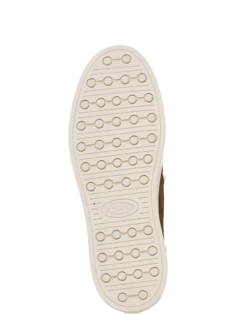 Tod's Brown Imprinted Logo Loafers