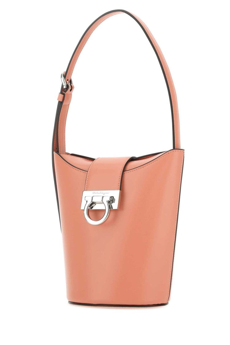 Salvatore Ferragamo Pastel Light Blue Leather Bucket Bag