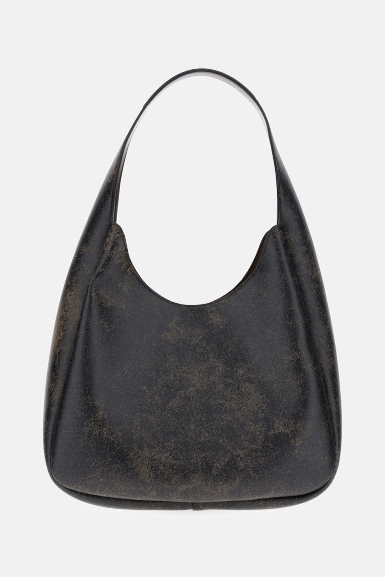 Stella Mccartney Suede Hobo Bag With Circular Logo And Metal Closure
