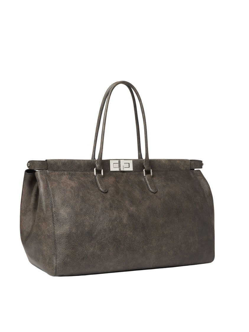 Fendi Black Peekaboo Soft Calfskin Large Tote Bag