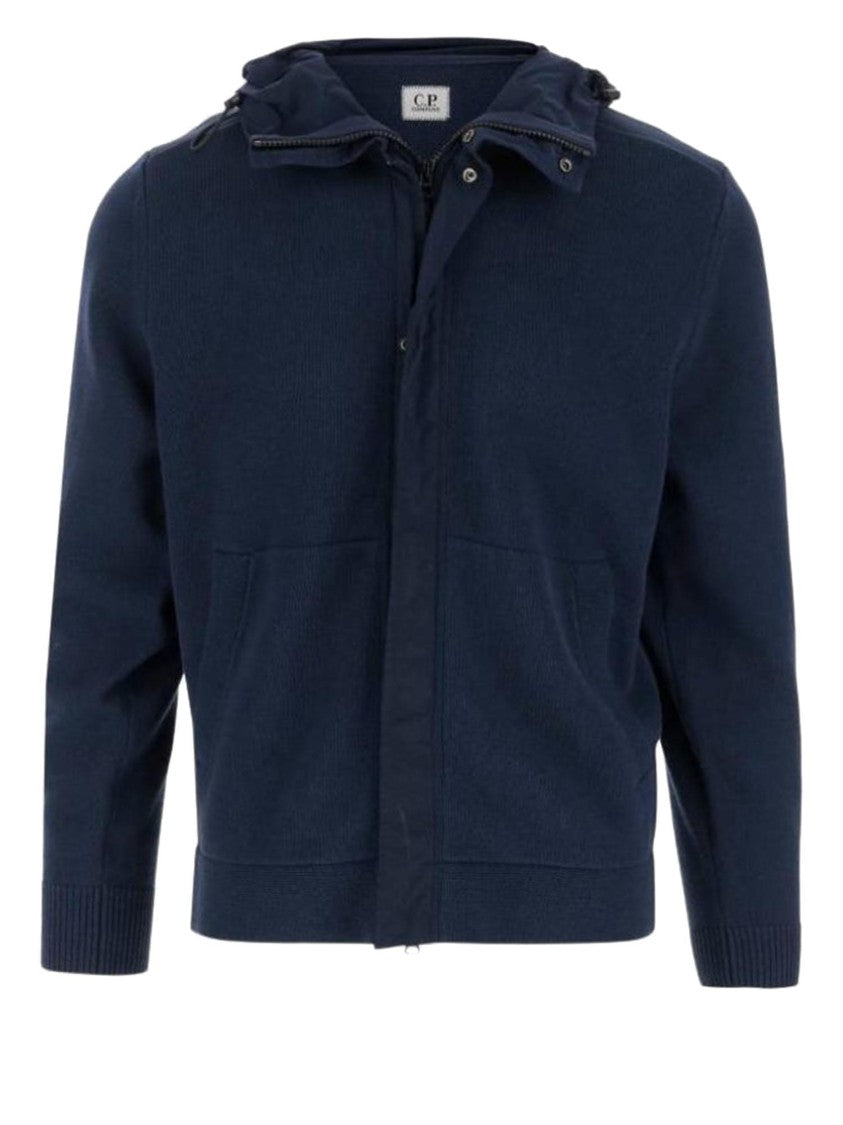 C.P. Company Navy Cotton Sweatshirt With Drawstring Hood