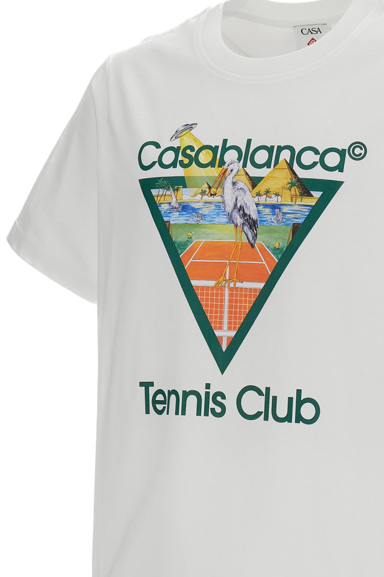 Casablanca White Tennis Club Icon Cotton T-Shirt