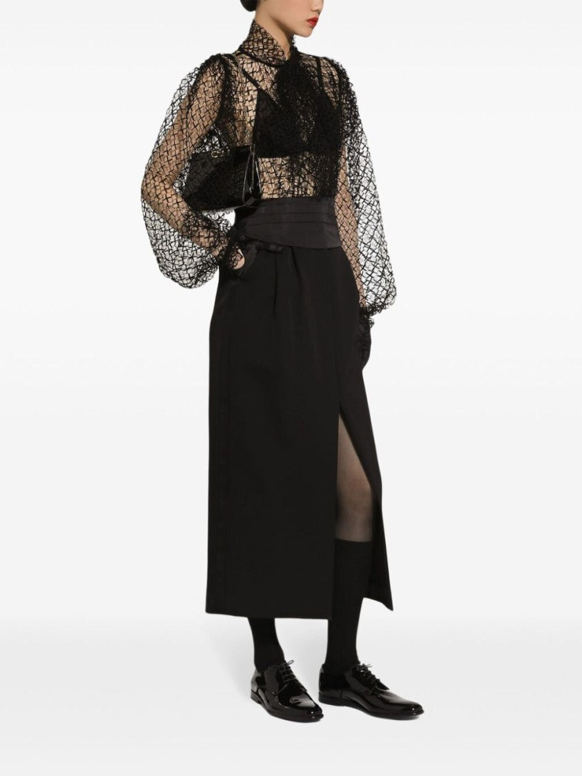 Dolce & Gabbana Tailored Black Wool Skirt
