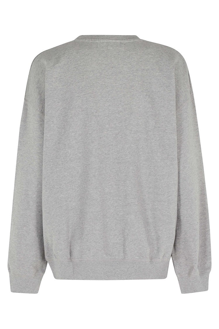 Ganni Gray Isoli Crewneck Margot Kitty Graphic Cotton Sweatshirt