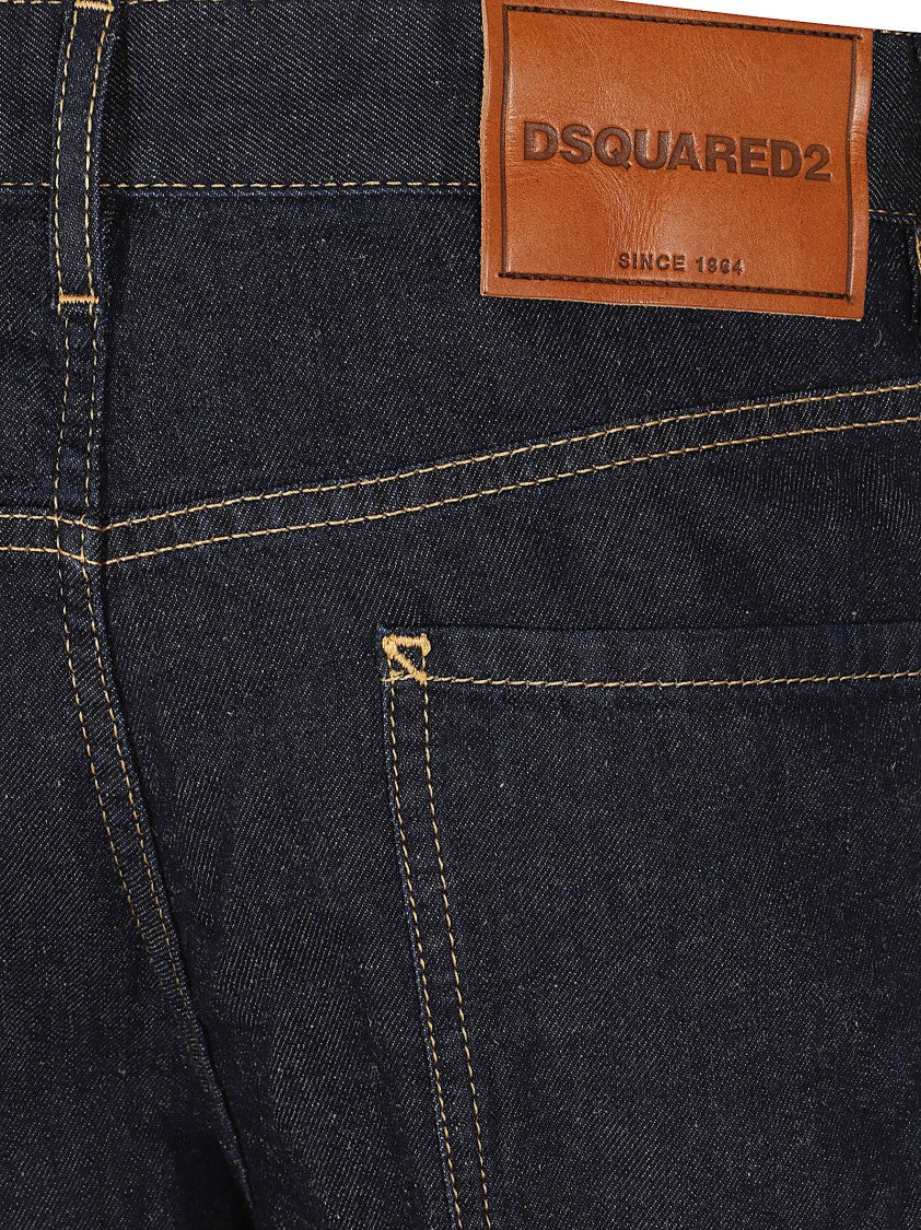 Dsquared2 Slim Fit Dark Denim Jeans With Five-Pocket Design
