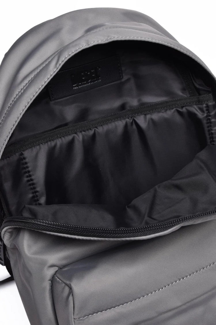 Diesel Durable Grey Nylon Backpack With Zip Closure And Padded Straps