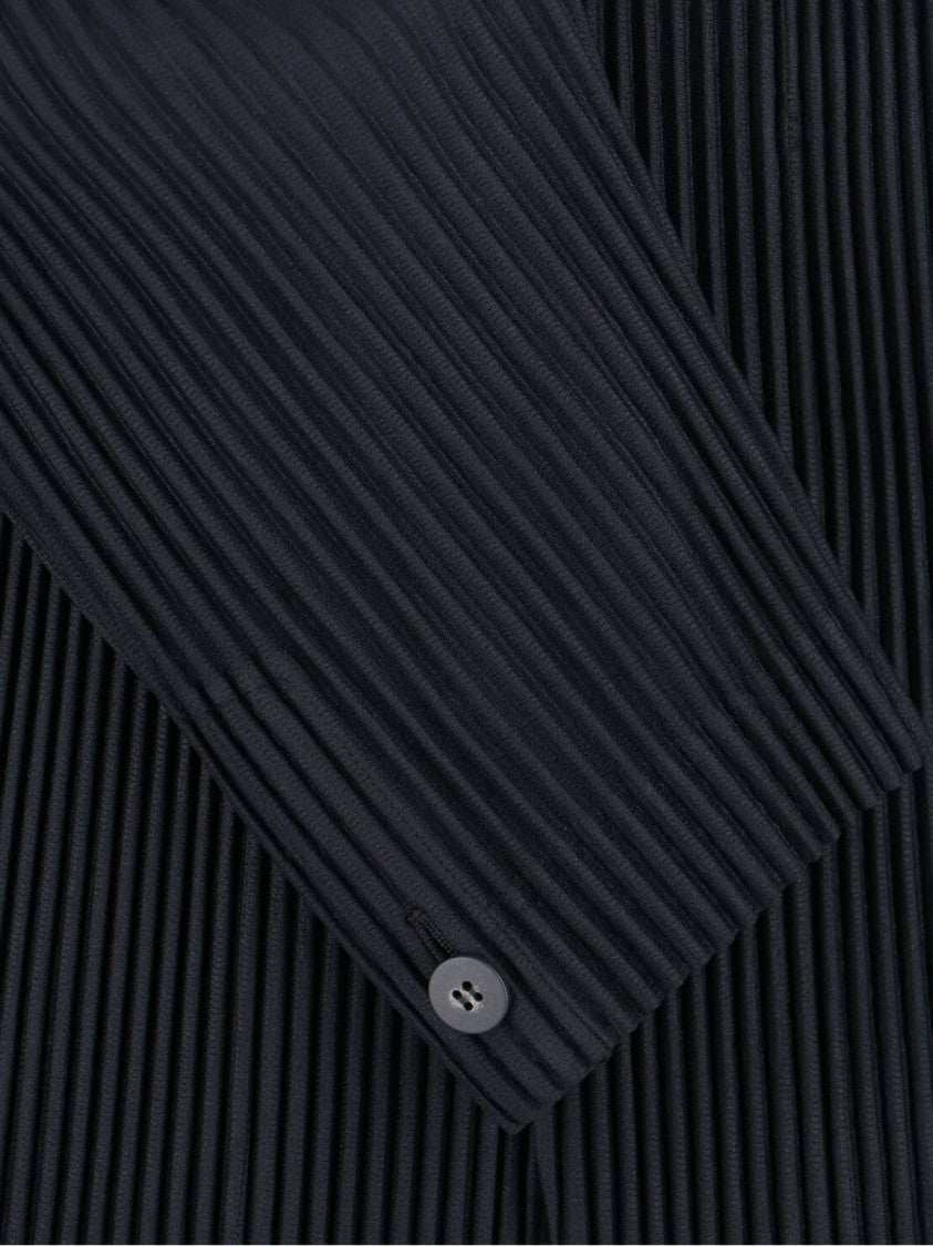Homme Plissé Issey Miyake Black Pleated Single-Breasted Blazer