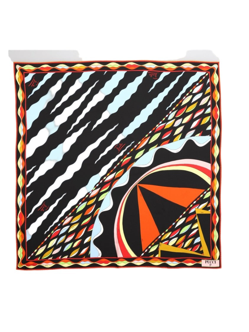 Pucci Bordeaux Geometric Silk Foulard
