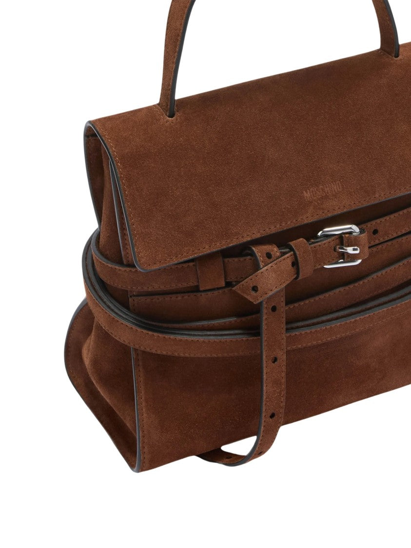Moschino Borsa Crosta Suede Shoulder Bag