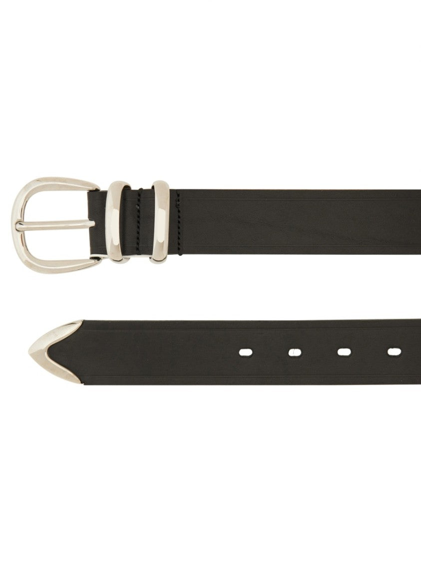 Sunflower Refined Leather Belt With Polished Silver Buckle