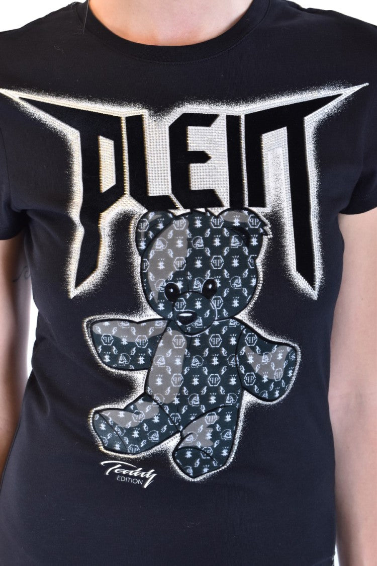 Philipp Plein Fitted Black T-Shirt With Bold Graphic Design