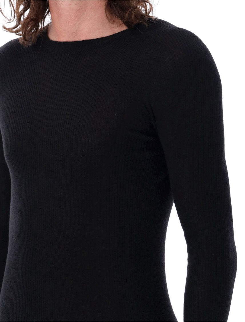 Rick Owens Ribbed Wool Crewneck Top