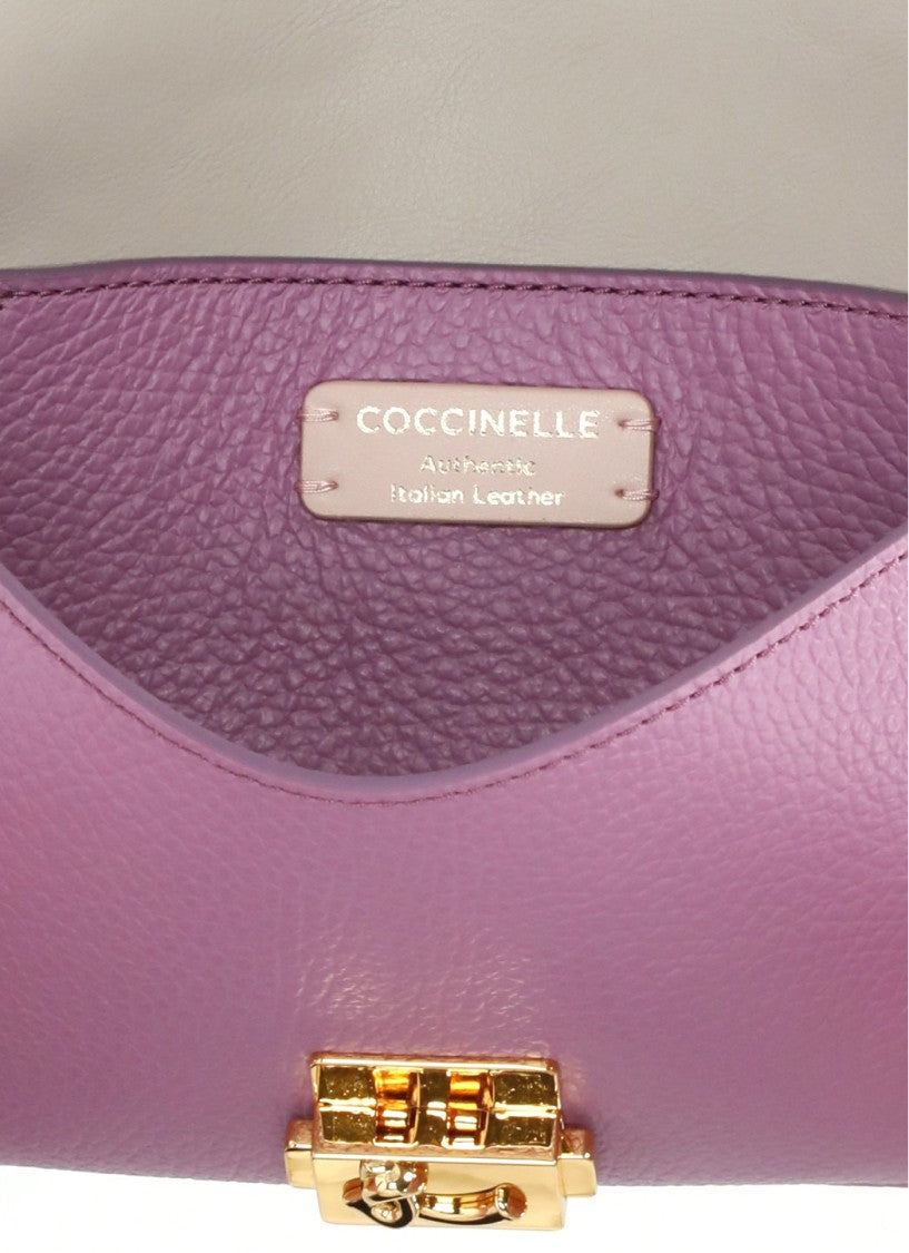 Coccinelle Compact Shoulder Bag With Flap Closure And Gold-Tone Lock