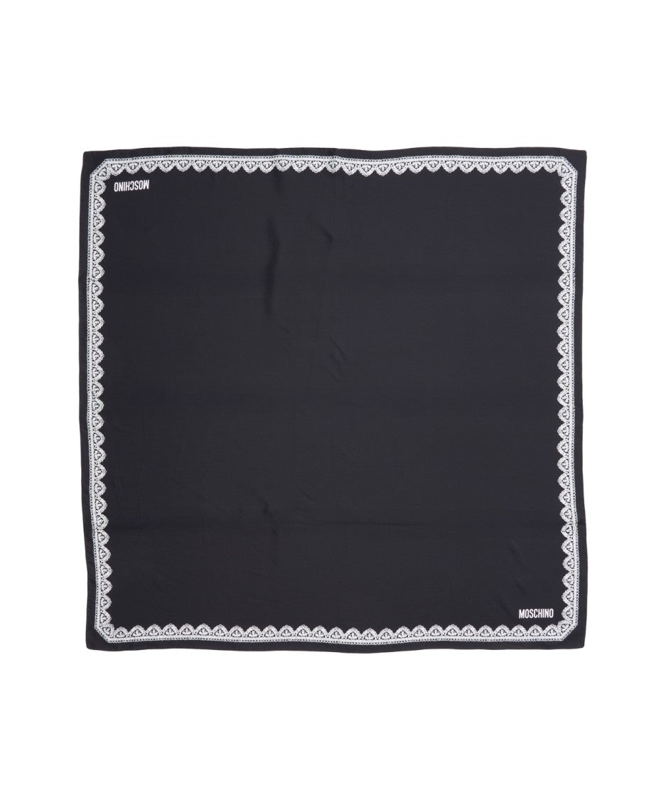 Moschino Silk Scarf With Lace Pattern