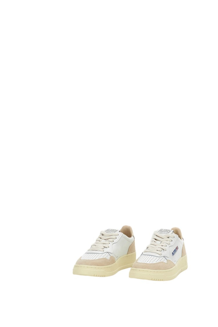 Autry White Medalist Low Leather Suede Sneakers